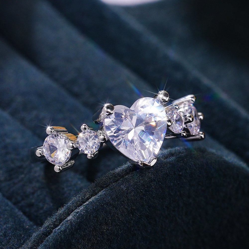 💎 New Fashion Exquisite Promise Eternal Love Heart Ring, GPMB1523 - Picture 3 of 7